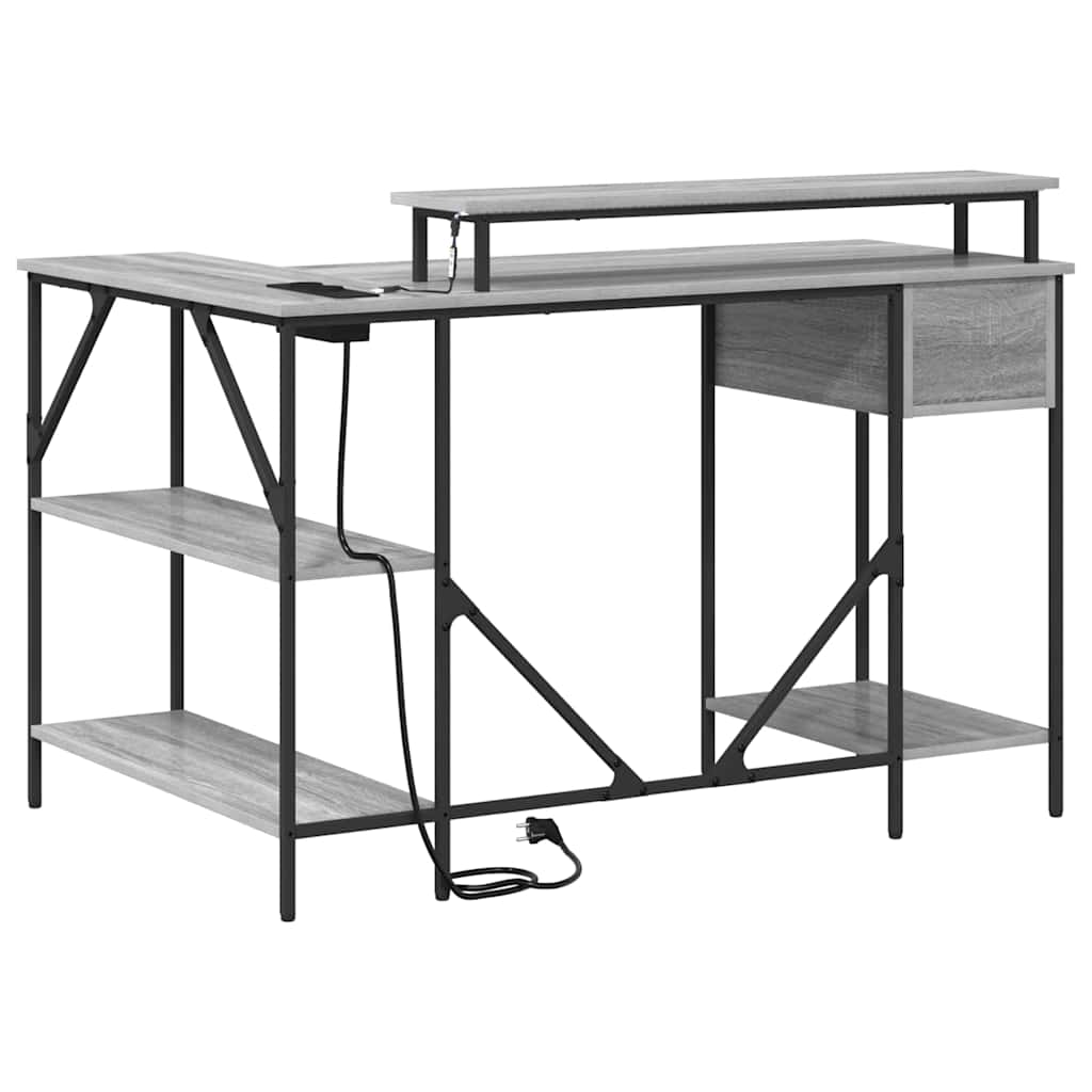 vidaXL Schreibtisch Graues Sonoma 120 x 79 x 86,5 cm Holzwerkstoff