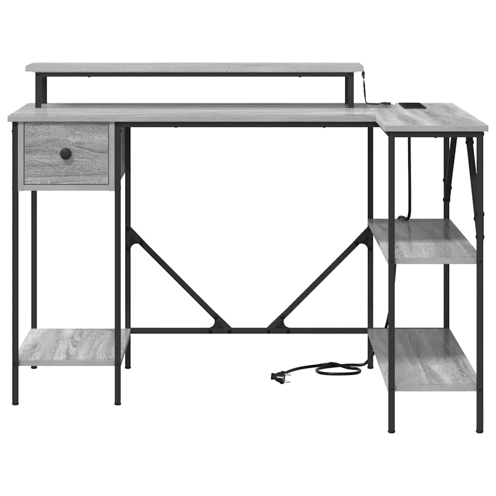 vidaXL Schreibtisch Graues Sonoma 120 x 79 x 86,5 cm Holzwerkstoff