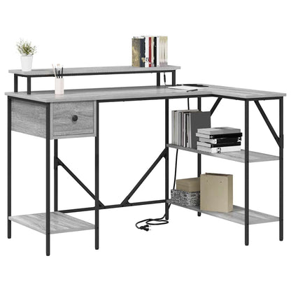 vidaXL Schreibtisch Graues Sonoma 120 x 79 x 86,5 cm Holzwerkstoff