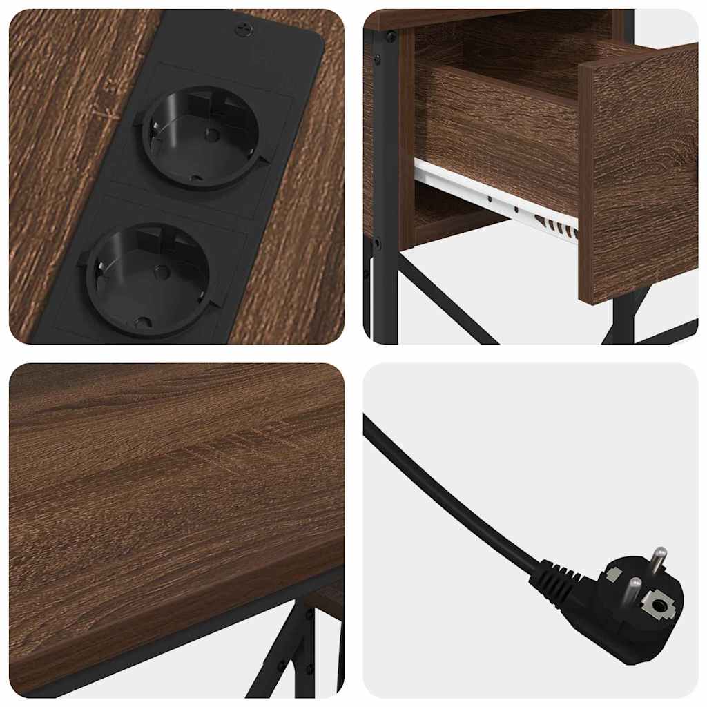 vidaXL Schreibtisch mit Regal Braun Eichen-Optik 120 x 79 x 86,5 cm