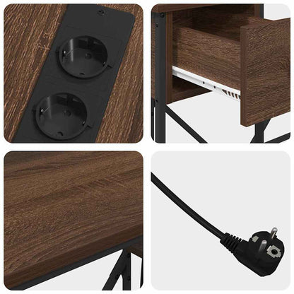 vidaXL Schreibtisch mit Regal Braun Eichen-Optik 120 x 79 x 86,5 cm