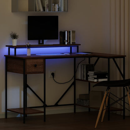 vidaXL Schreibtisch mit Regal Braun Eichen-Optik 120 x 79 x 86,5 cm