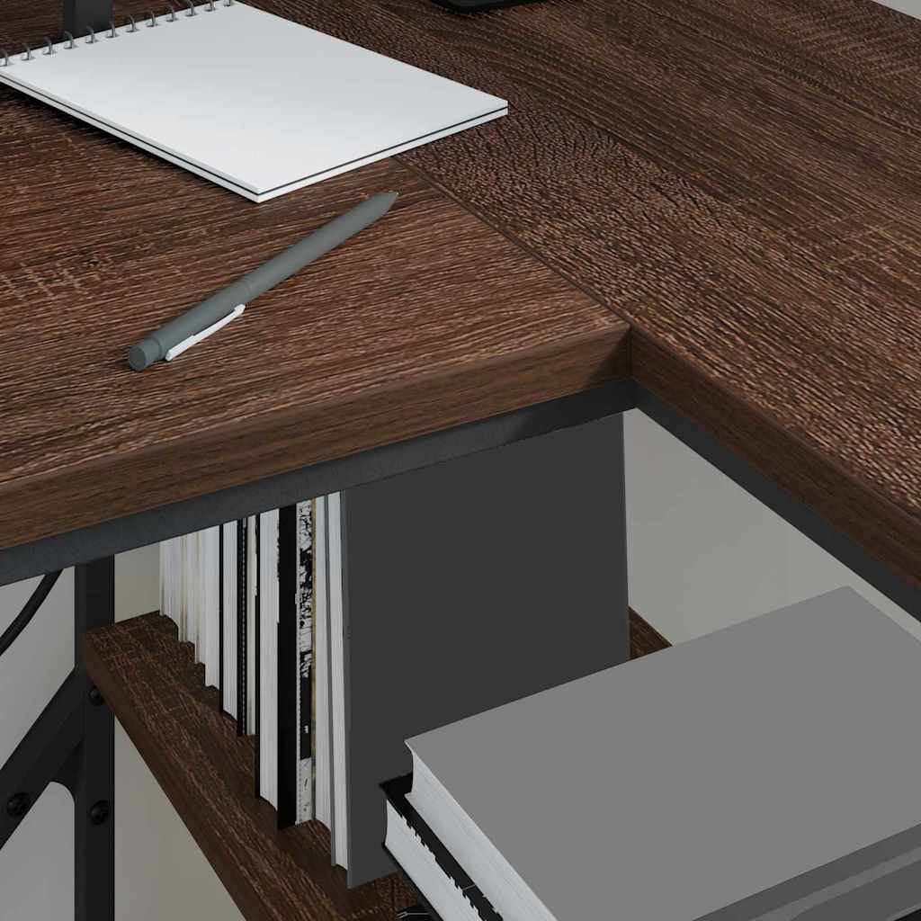 vidaXL Schreibtisch mit Regal Braun Eichen-Optik 120 x 79 x 86,5 cm