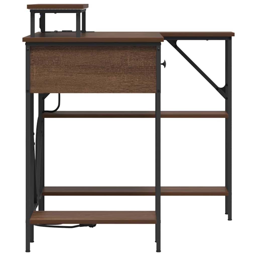 vidaXL Schreibtisch mit Regal Braun Eichen-Optik 120 x 79 x 86,5 cm