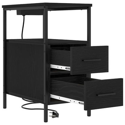 vidaXL Nachttisch Schwarz Eichen-Optik 30 x 48 x 61 cm Holzwerkstoff