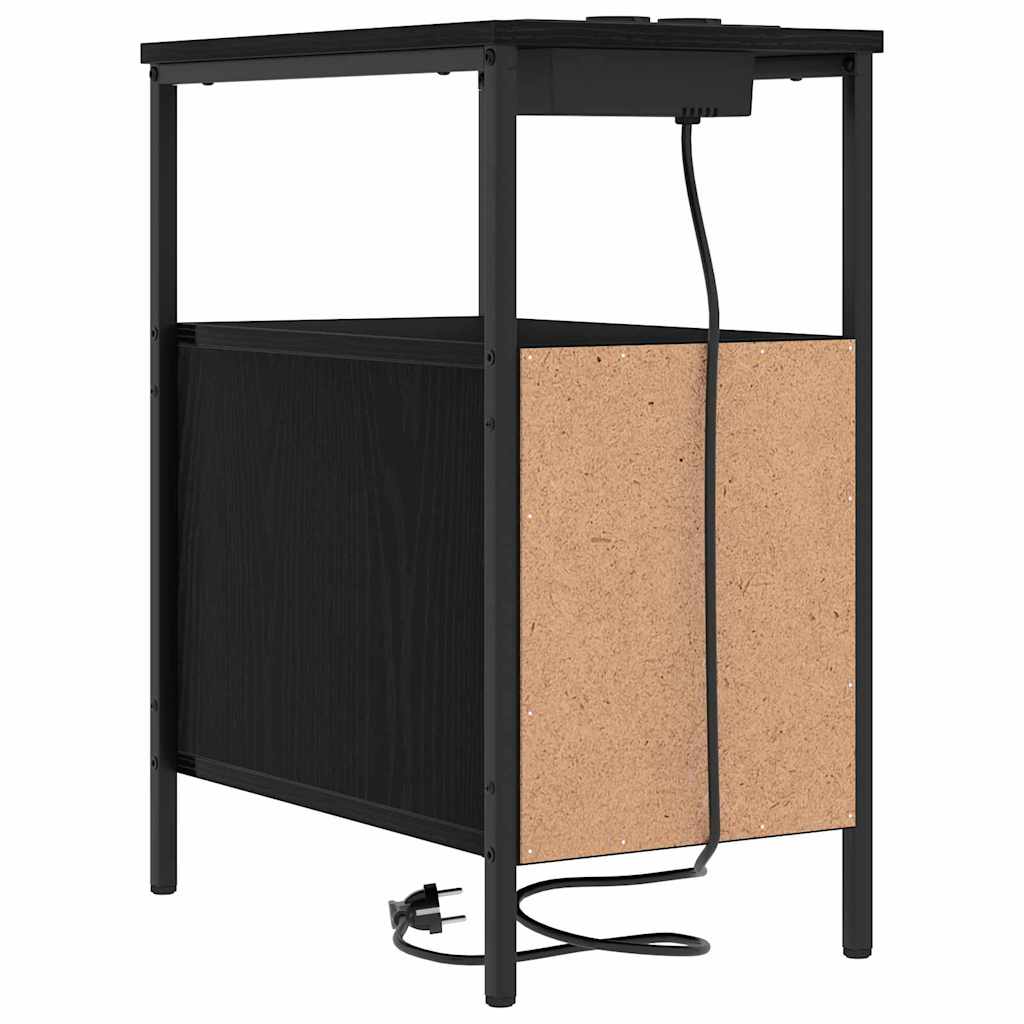 vidaXL Nachttisch Schwarz Eichen-Optik 30 x 48 x 61 cm Holzwerkstoff