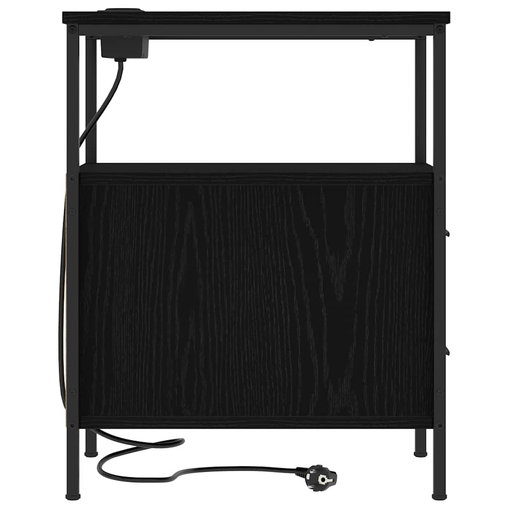 vidaXL Nachttisch Schwarz Eichen-Optik 30 x 48 x 61 cm Holzwerkstoff