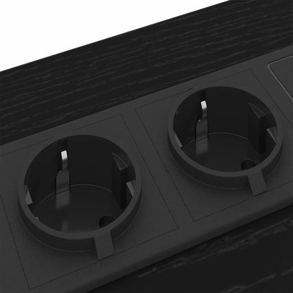 Nachttisch 2 pcs Schwarz Eichen-Optik 30 x 48 x 61 cm