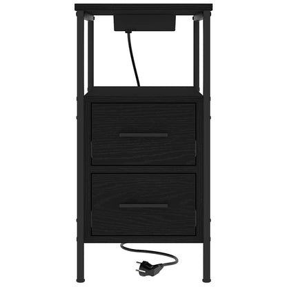 Nachttisch 2 pcs Schwarz Eichen-Optik 30 x 48 x 61 cm
