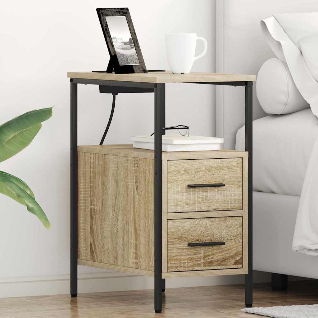 vidaXL Table de chevet chêne Sonoma 30 x 48 x 61 cm, bois d'ingénierie