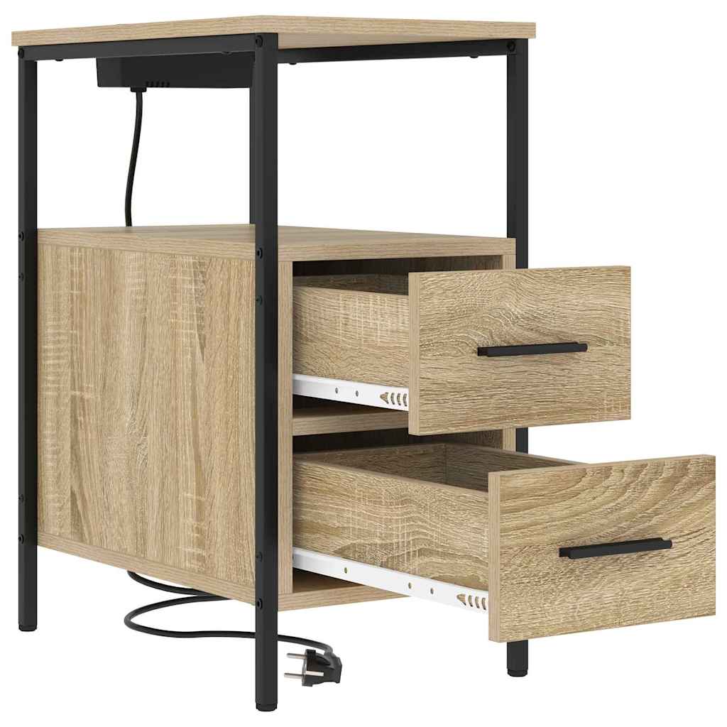 vidaXL Table de chevet chêne Sonoma 30 x 48 x 61 cm, bois d'ingénierie