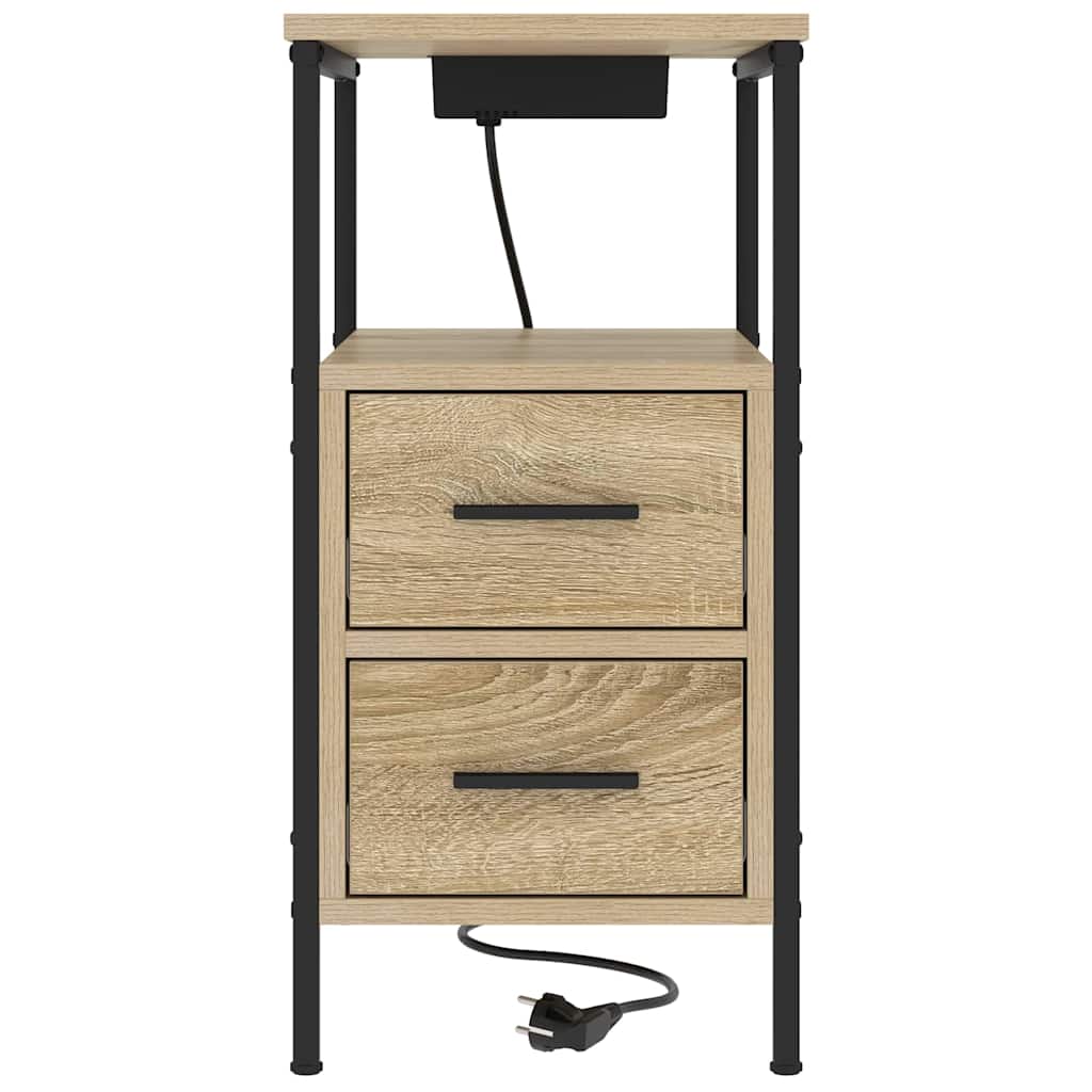 vidaXL Table de chevet chêne Sonoma 30 x 48 x 61 cm, bois d'ingénierie