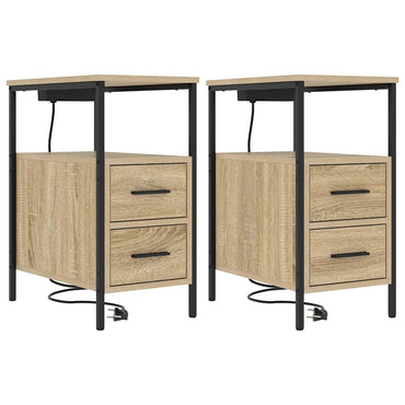 vidaXL Nachttisch 2 pcs Sonoma-Eiche 30 x 48 x 61 cm Holzwerkstoff