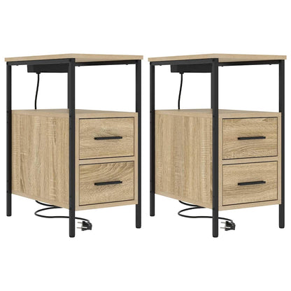 vidaXL Nachttisch 2 pcs Sonoma-Eiche 30 x 48 x 61 cm Holzwerkstoff