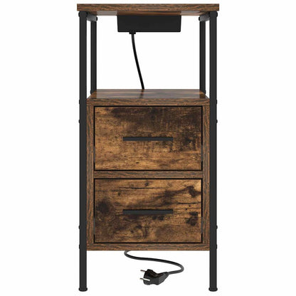 vidaXL Table de chevet Chêne fumé 30 x 48 x 61 cm Bois d'ingénierie