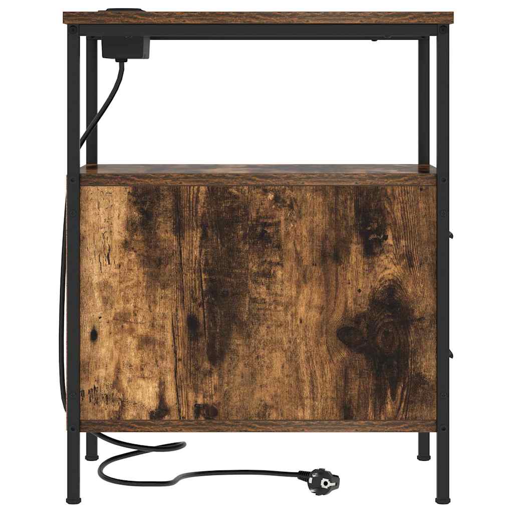 vidaXL Table de chevet Chêne fumé 30 x 48 x 61 cm Bois d'ingénierie