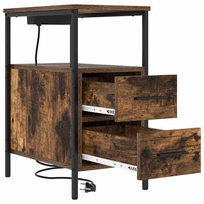 Nachttisch 2 pcs Geräucherte Eiche 30 x 48 x 61 cm