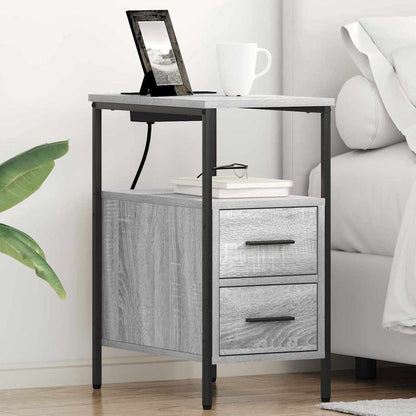 vidaXL Table de chevet 2 pcs Gris Sonoma 30 x 48 x 61 cm Bois d'ingénierie