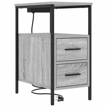 vidaXL Table de chevet 2 pcs Gris Sonoma 30 x 48 x 61 cm Bois d'ingénierie