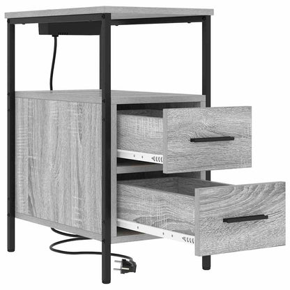 vidaXL Table de chevet 2 pcs Gris Sonoma 30 x 48 x 61 cm Bois d'ingénierie