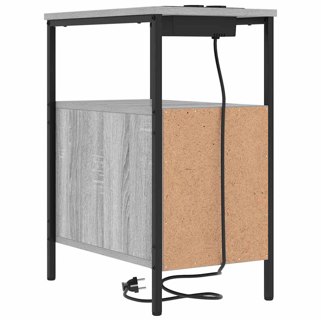 vidaXL Table de chevet 2 pcs Gris Sonoma 30 x 48 x 61 cm Bois d'ingénierie
