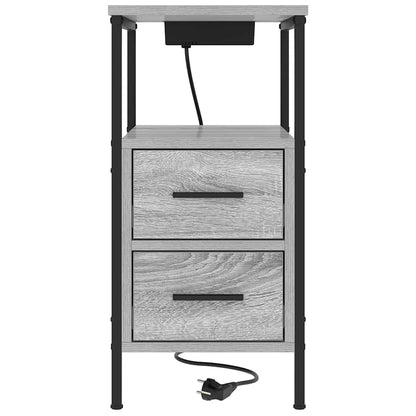vidaXL Table de chevet 2 pcs Gris Sonoma 30 x 48 x 61 cm Bois d'ingénierie
