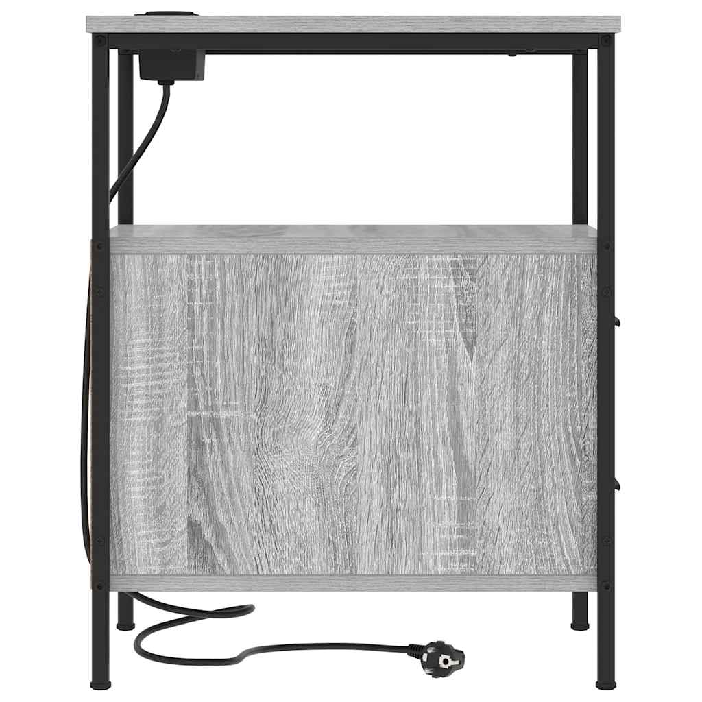 vidaXL Table de chevet 2 pcs Gris Sonoma 30 x 48 x 61 cm Bois d'ingénierie