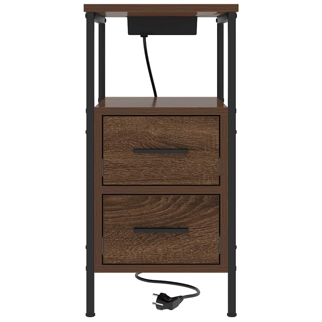vidaXL Nachttisch Braun Eichen-Optik 30 x 48 x 61 cm Holzwerkstoff