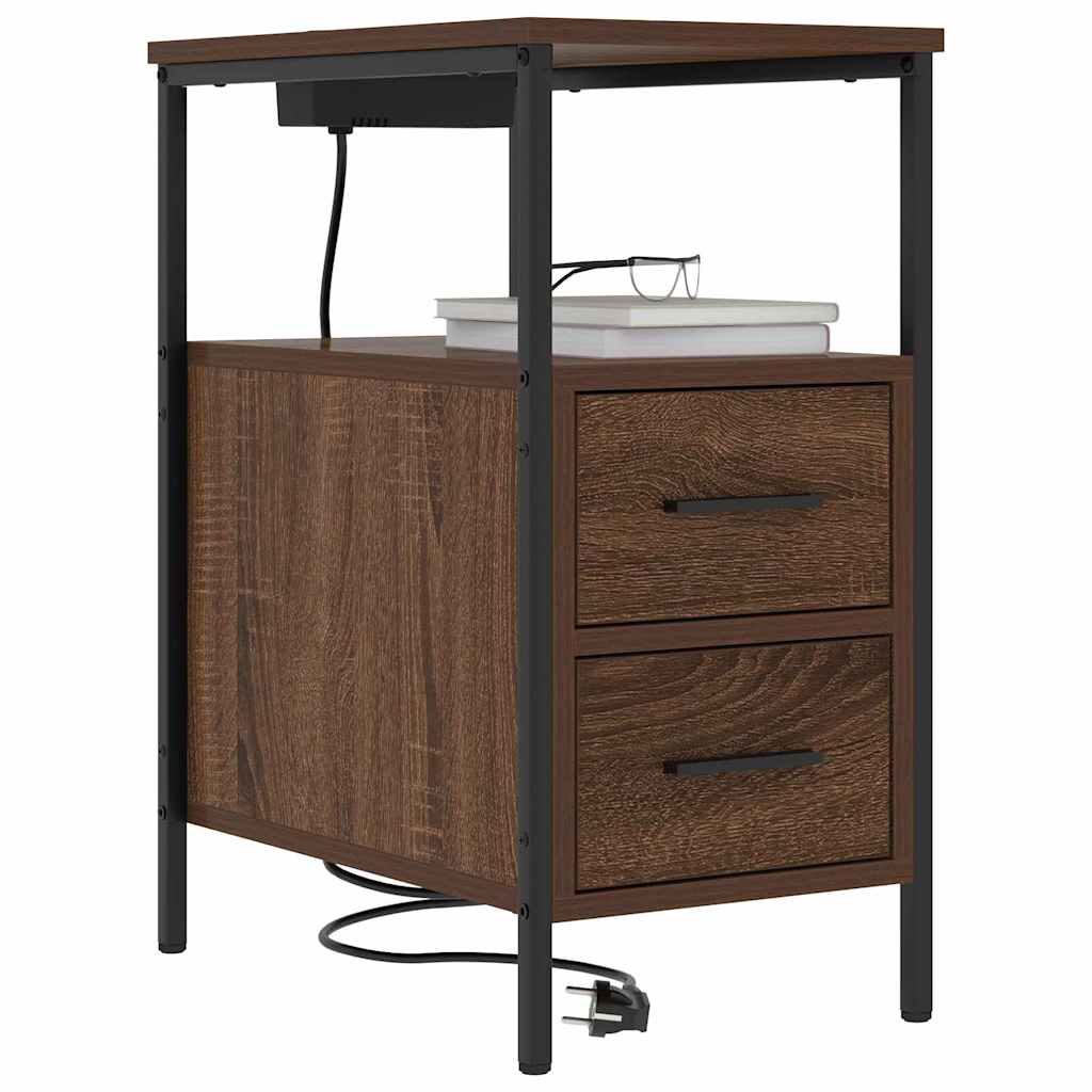 vidaXL Nachttisch Braun Eichen-Optik 30 x 48 x 61 cm Holzwerkstoff