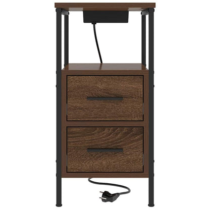 Nachttisch 2 pcs Braun Eichen-Optik 30 x 48 x 61 cm