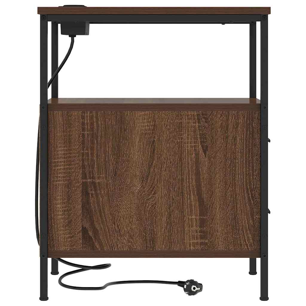 Nachttisch 2 pcs Braun Eichen-Optik 30 x 48 x 61 cm