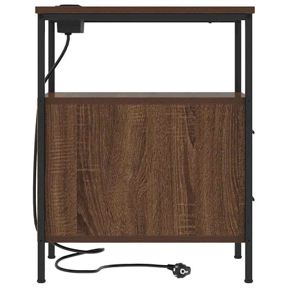 Nachttisch 2 pcs Braun Eichen-Optik 30 x 48 x 61 cm
