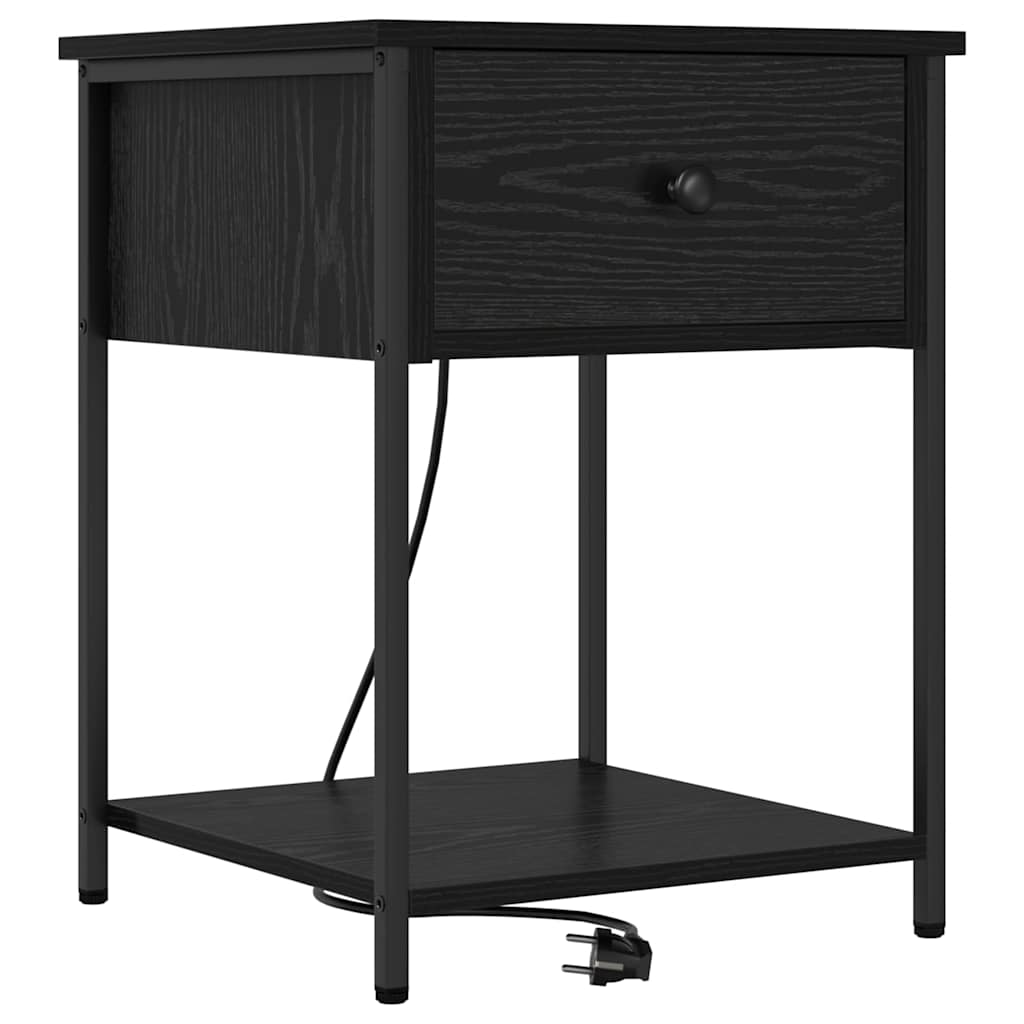 vidaXL Nachttisch Schwarz Eichen-Optik 42 x 41 x 56 cm Holzwerkstoff