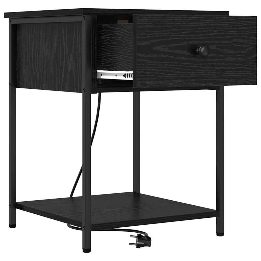 vidaXL Nachttisch Schwarz Eichen-Optik 42 x 41 x 56 cm Holzwerkstoff