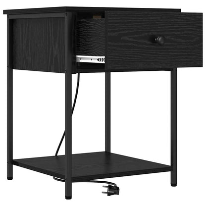 vidaXL Nachttisch Schwarz Eichen-Optik 42 x 41 x 56 cm Holzwerkstoff