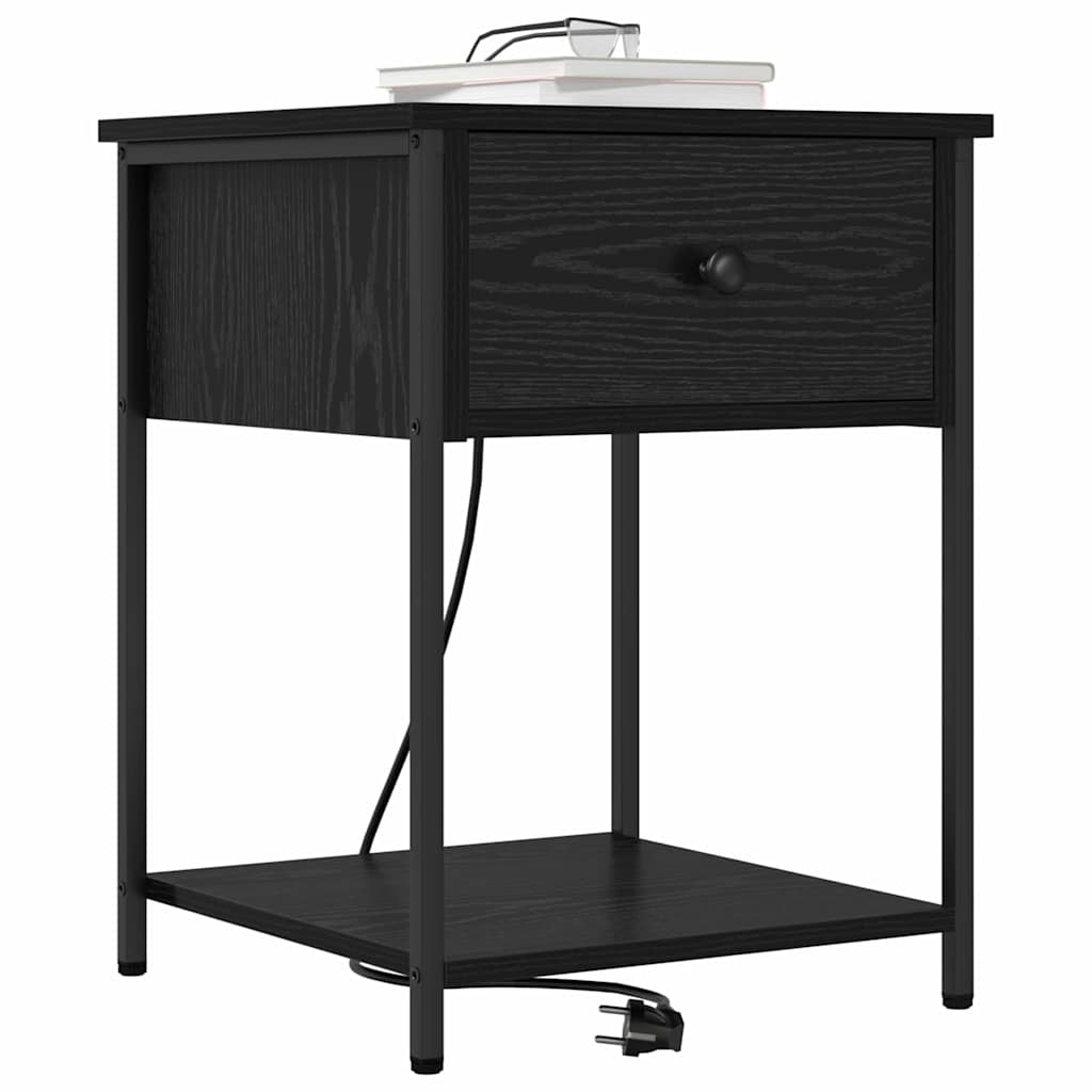 vidaXL Nachttisch Schwarz Eichen-Optik 42 x 41 x 56 cm Holzwerkstoff