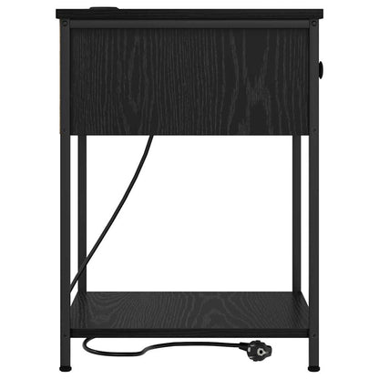 vidaXL Nachttisch Schwarz Eichen-Optik 42 x 41 x 56 cm Holzwerkstoff