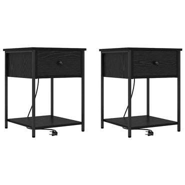 vidaXL Nachttisch 2 pcs Schwarz Eichen-Optik 42 x 41 x 56 cm