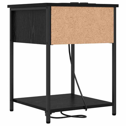 Nachttisch 2 pcs Schwarz Eichen-Optik 42 x 41 x 56 cm