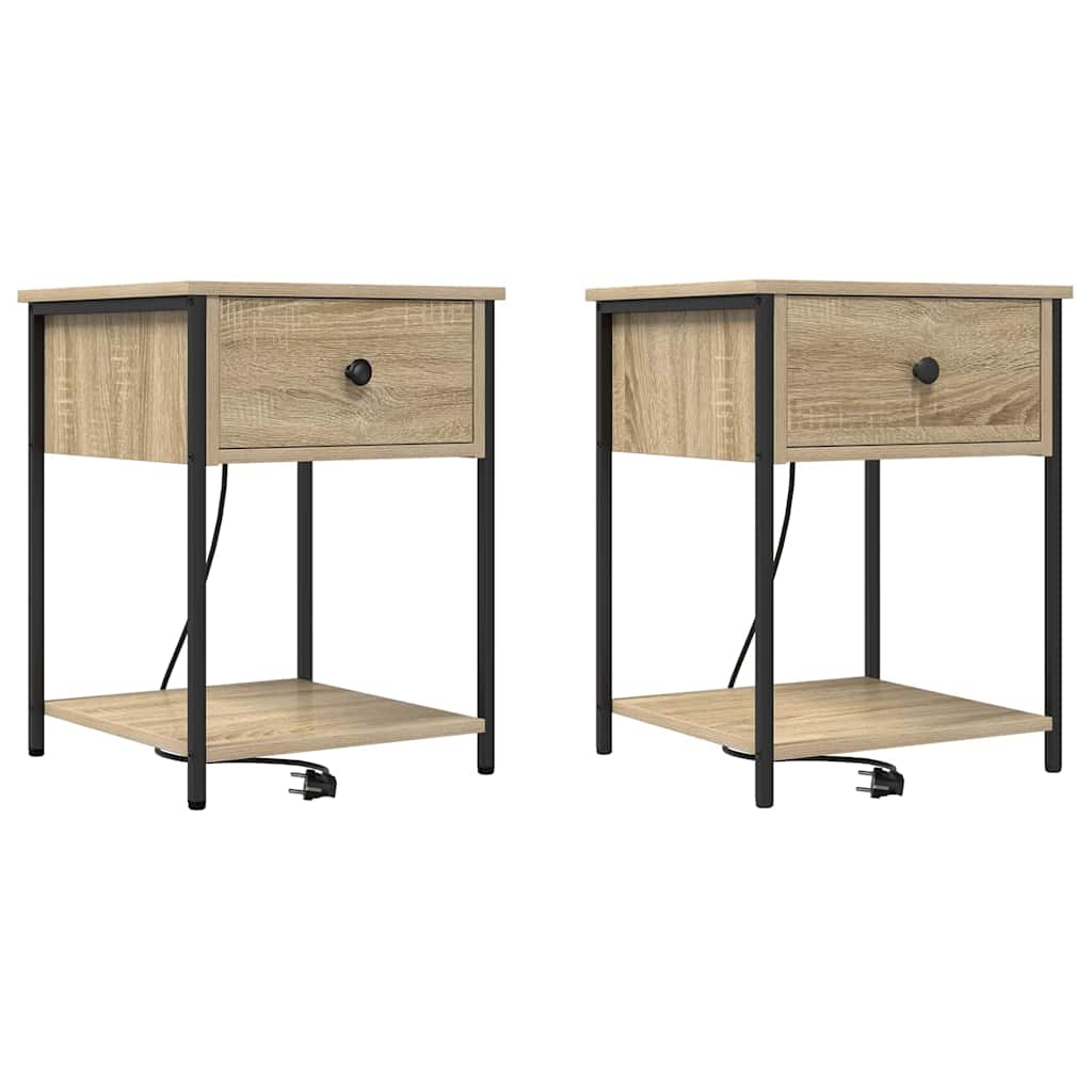 vidaXL Nachttisch 2 pcs Sonoma-Eiche 42 x 41 x 56 cm Holzwerkstoff