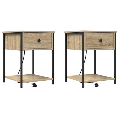vidaXL Nachttisch 2 pcs Sonoma-Eiche 42 x 41 x 56 cm Holzwerkstoff