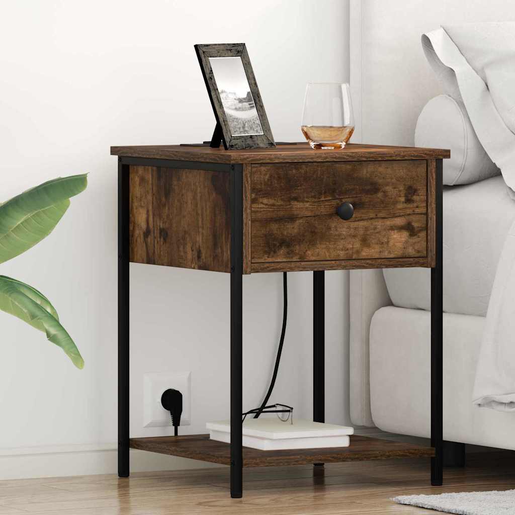 vidaXL Nachttisch 2 pcs Geräucherte Eiche 42 x 41 x 56 cm