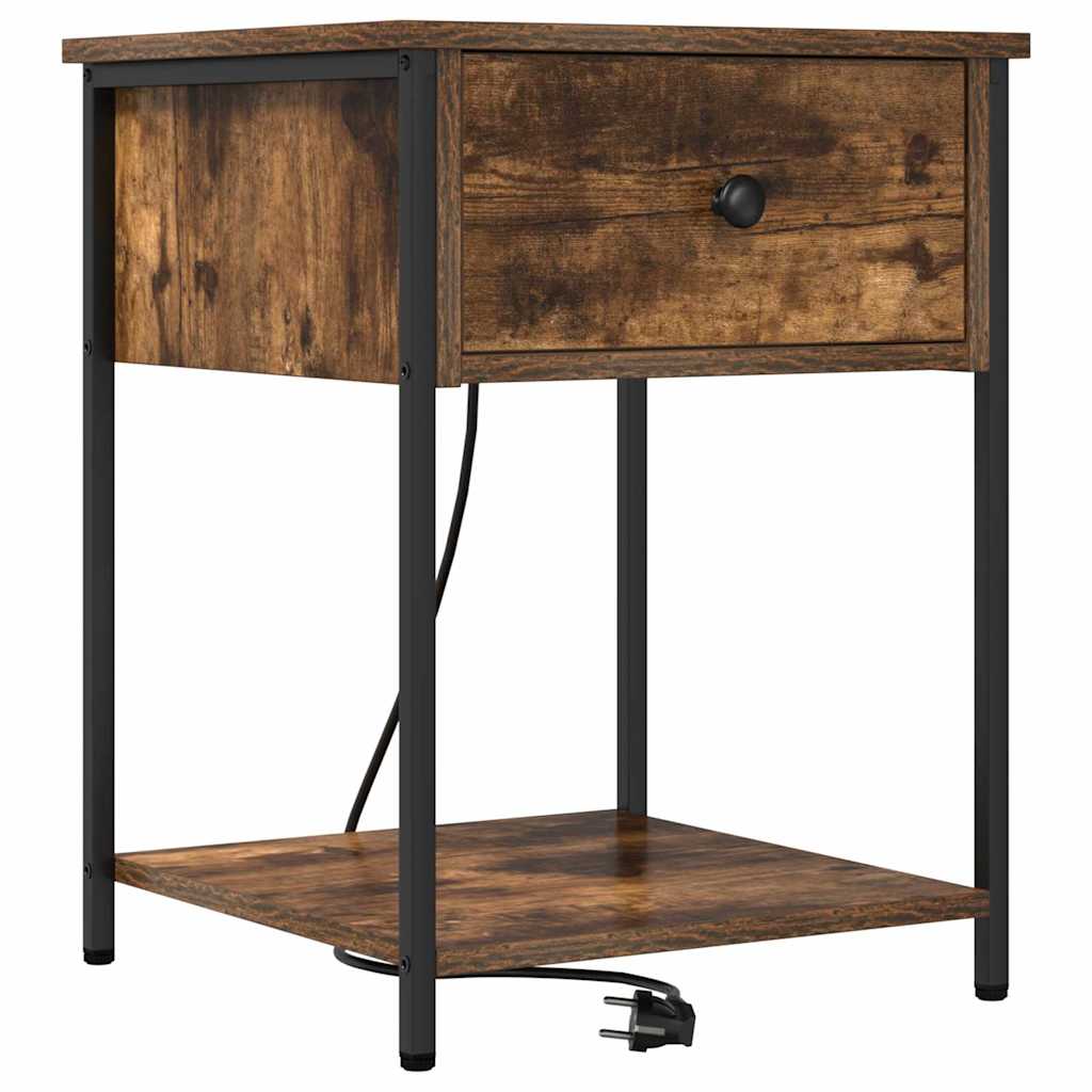 vidaXL Nachttisch 2 pcs Geräucherte Eiche 42 x 41 x 56 cm