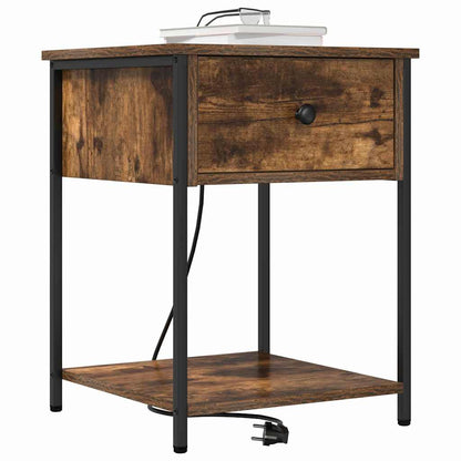 vidaXL Nachttisch 2 pcs Geräucherte Eiche 42 x 41 x 56 cm