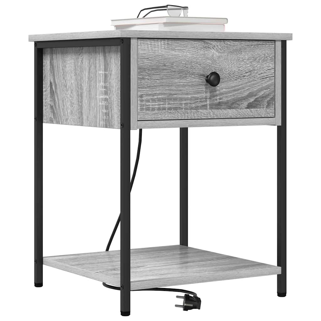 vidaXL Nachttisch Graues Sonoma 42 x 41 x 56 cm Holzwerkstoff