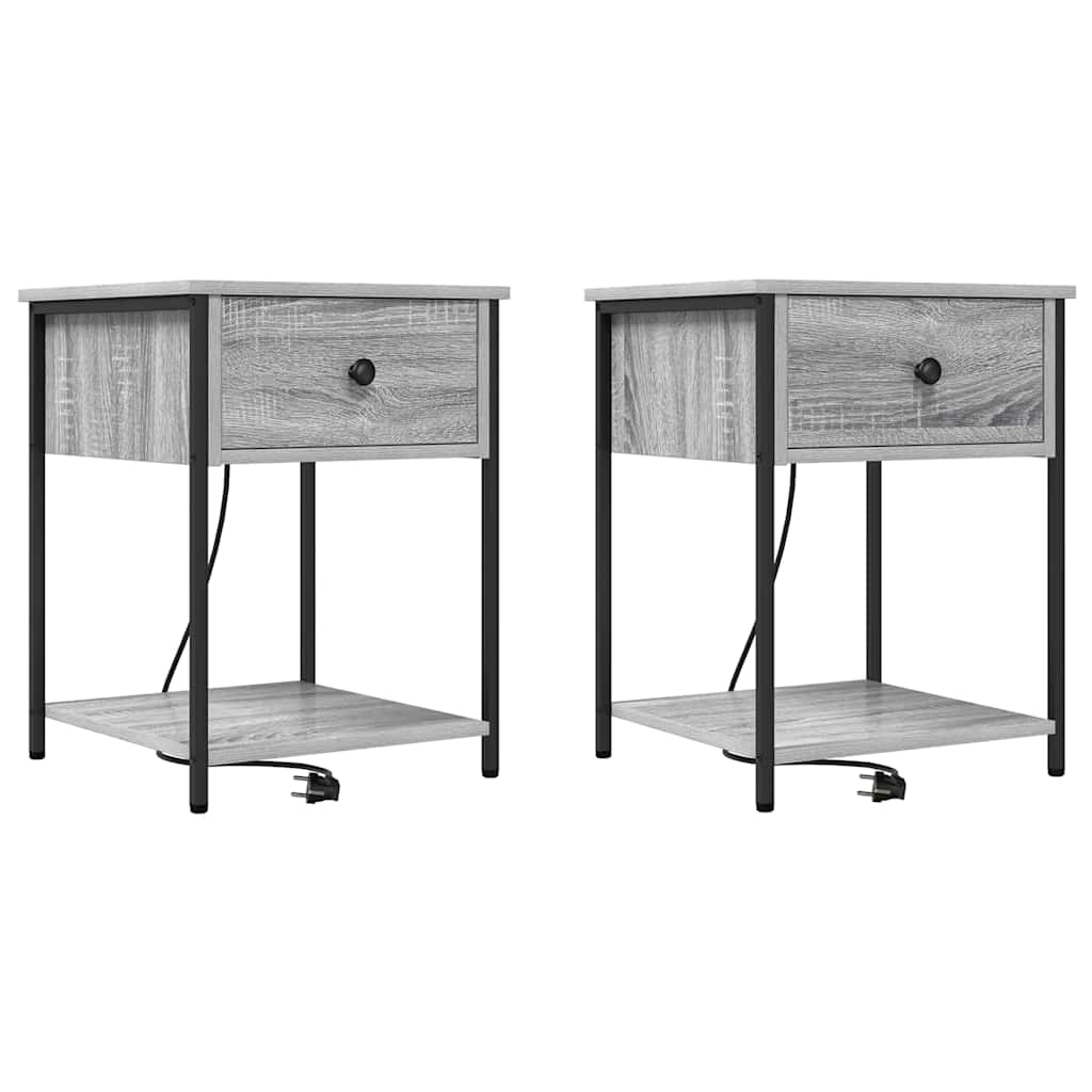 Nachttisch 2 pcs Graues Sonoma 42 x 41 x 56 cm Holzwerkstoff