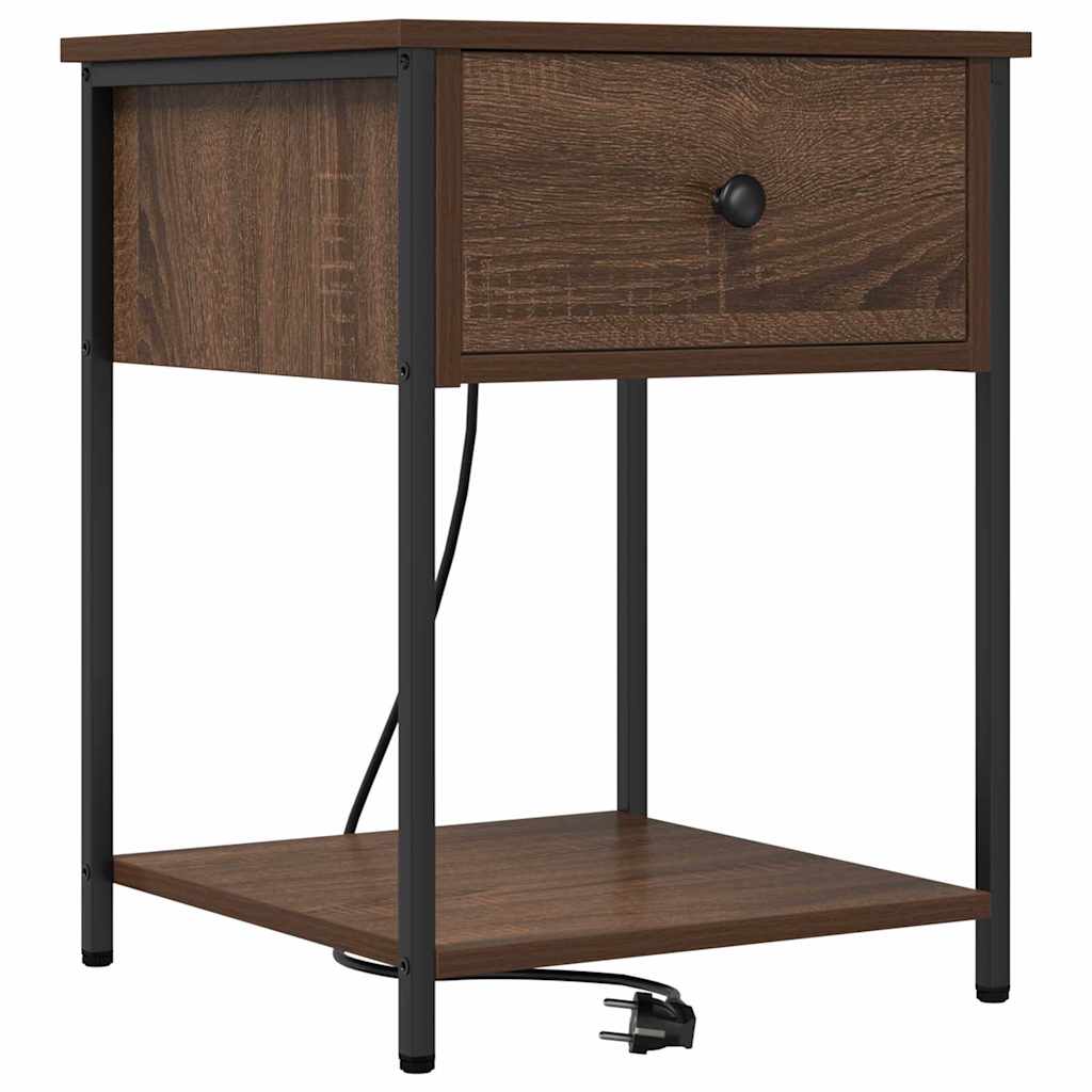 vidaXL Nachttisch Braun Eichen-Optik 42 x 41 x 56 cm Holzwerkstoff