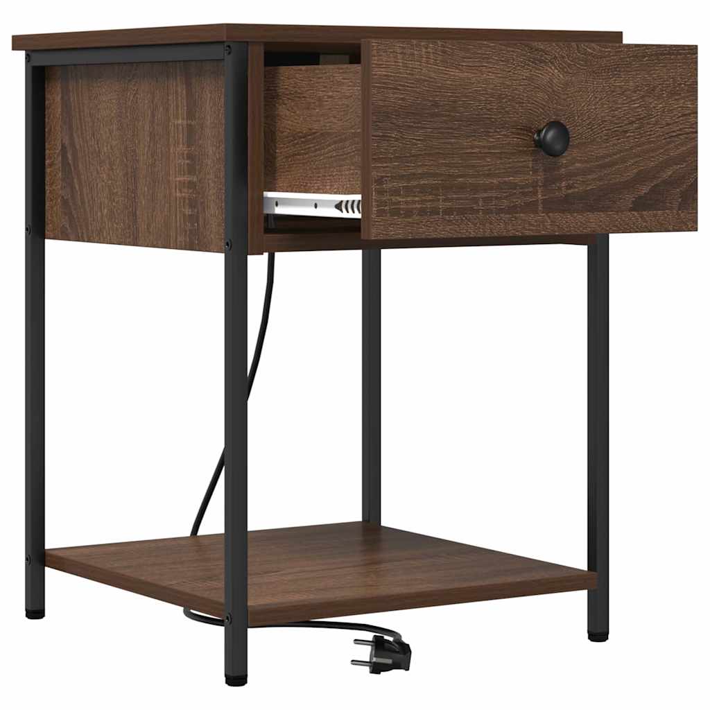 vidaXL Nachttisch Braun Eichen-Optik 42 x 41 x 56 cm Holzwerkstoff