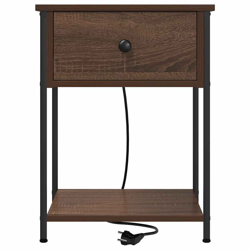 vidaXL Nachttisch Braun Eichen-Optik 42 x 41 x 56 cm Holzwerkstoff