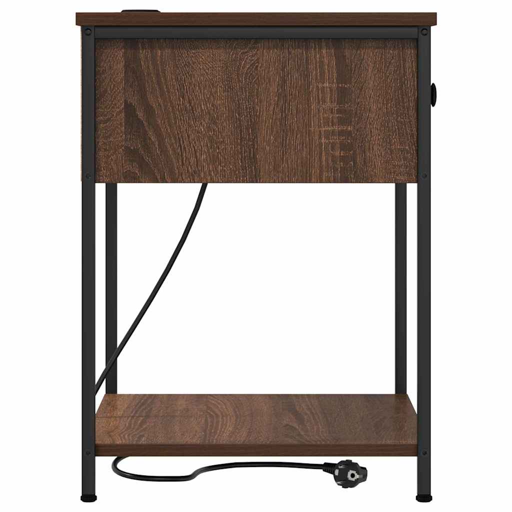 vidaXL Nachttisch Braun Eichen-Optik 42 x 41 x 56 cm Holzwerkstoff